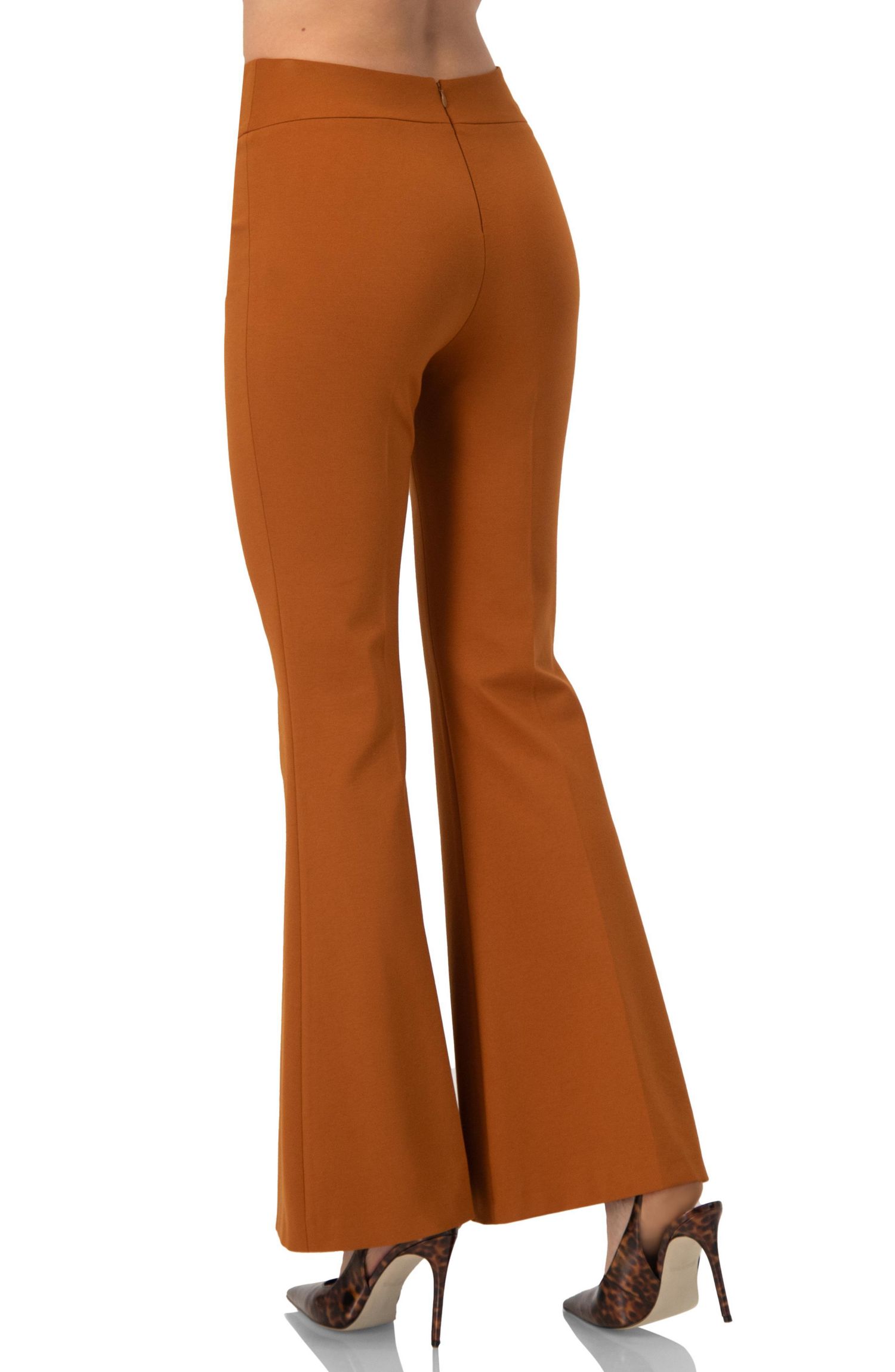 Women's Flared Trousers with Wide Waistband