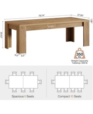 Large Rectangle Farmhouse Kitchen Table with Heavy-Duty Legs – Dining Table for 6–8