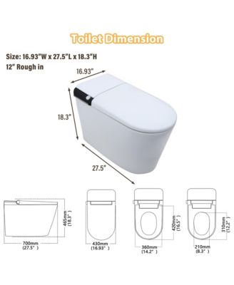 Smart Tankless  Bathroom Fixture,Elongated Heated Seat,Auto Open/Close,Warm Wash/Dryer,Foot Sensor Flush.