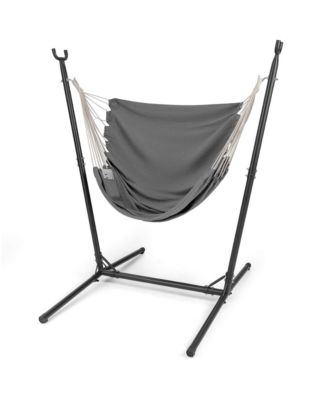 Adjustable Hammock Chair with Stand 6 Adjustable Positions Storage Pocket Sturdy