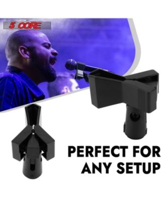 Microphone Clip Holder 2 Pieces with Screw Adapters 5/8 to 3/8 Inch