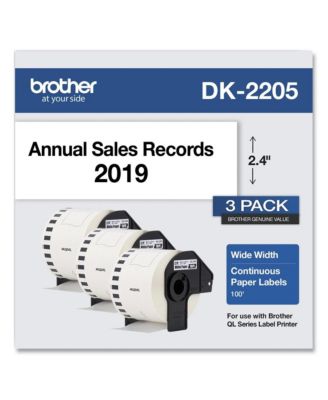 DK22053PK 2.4 in. x 100 ft. Continuous Paper Label Tape (3/Pack)