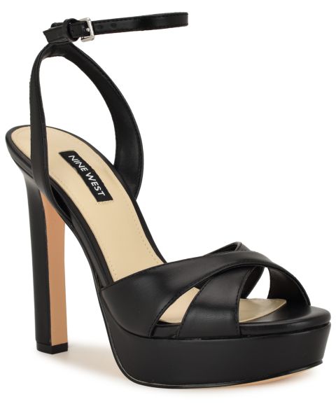 Женские сандалии Nine West Wilda Criss-Cross High Stiletto Platform, цвет: Чёрный