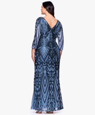 Plus Size Sequin Detail Sheath Long Dress