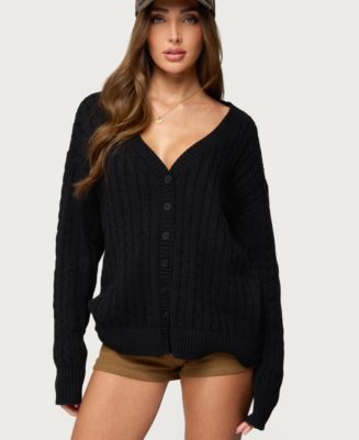 Edikted Women's Francine Oversized V Neck Cardigan - Macy's