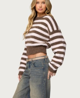 Women's Penelope Fuzzy Striped Sweater