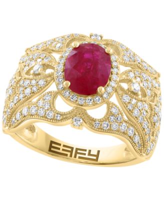 Ruby (2-3/8 ct. t.w.) & Diamond (3/4 ct. t.w.) Ring in 14k Yellow Gold