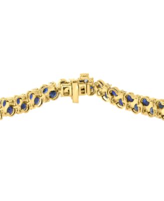 Sapphire (6-1/4 ct. t.w.) & Diamond (1/5 ct. t.w.) Bracelet in Gold Over Silver