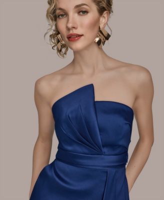 Women's Asymmetric Twist Strapless Gown