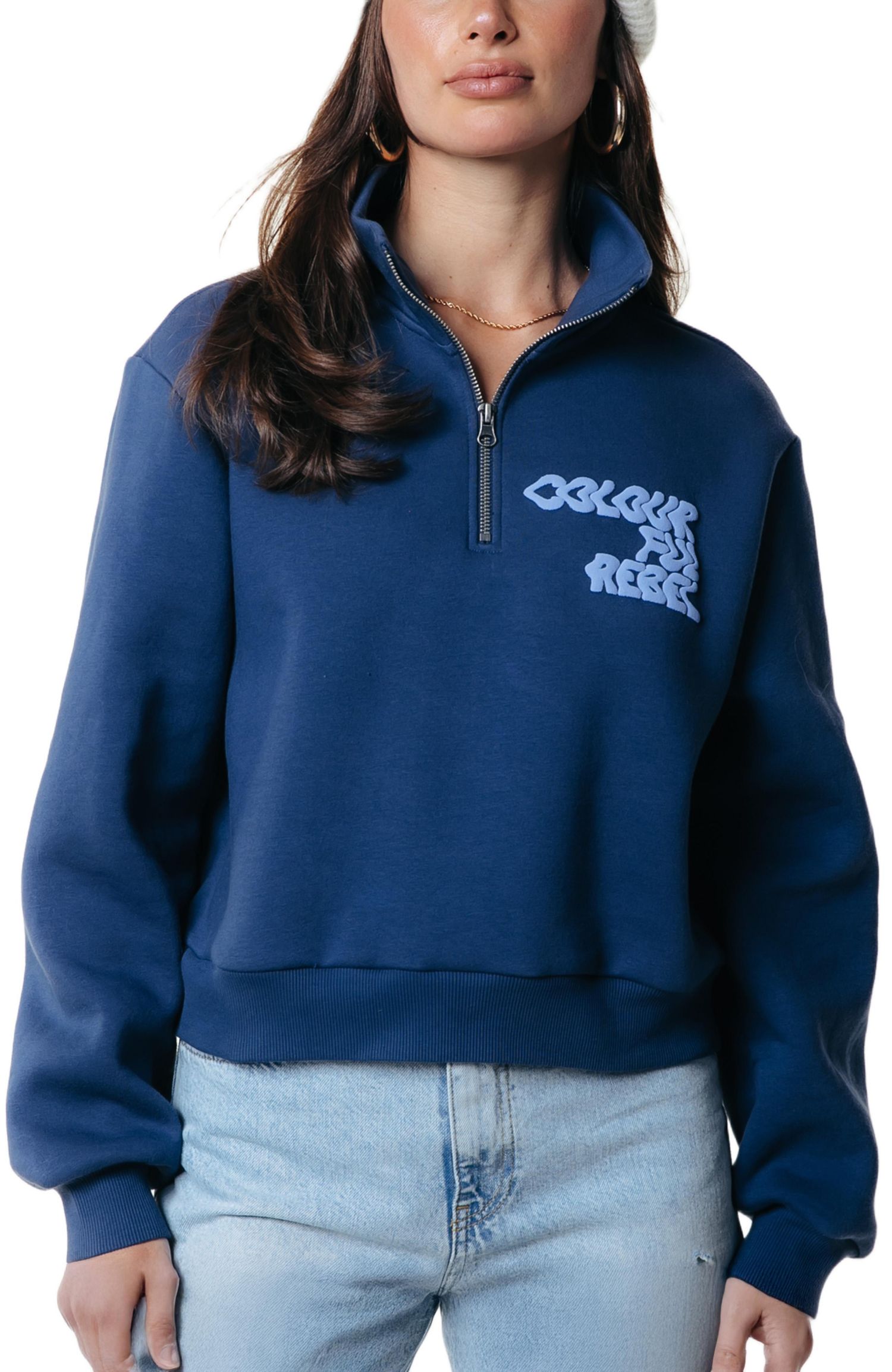 Women's Uni Logo Wave Relaxed Zip Sweat