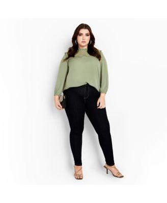 Plus Size Lace Angel Elbow Sleeve Top