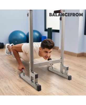 BalanceFrom Multi Function Home Gym Exercise Dip Stand, 500lb Capacity, Gray