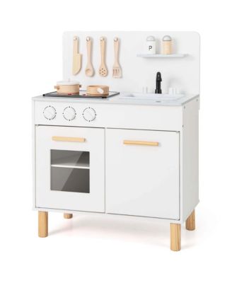 Kids Kitchen Playset with Light up Stove and Cooking Sounds Oven Sink Faucet