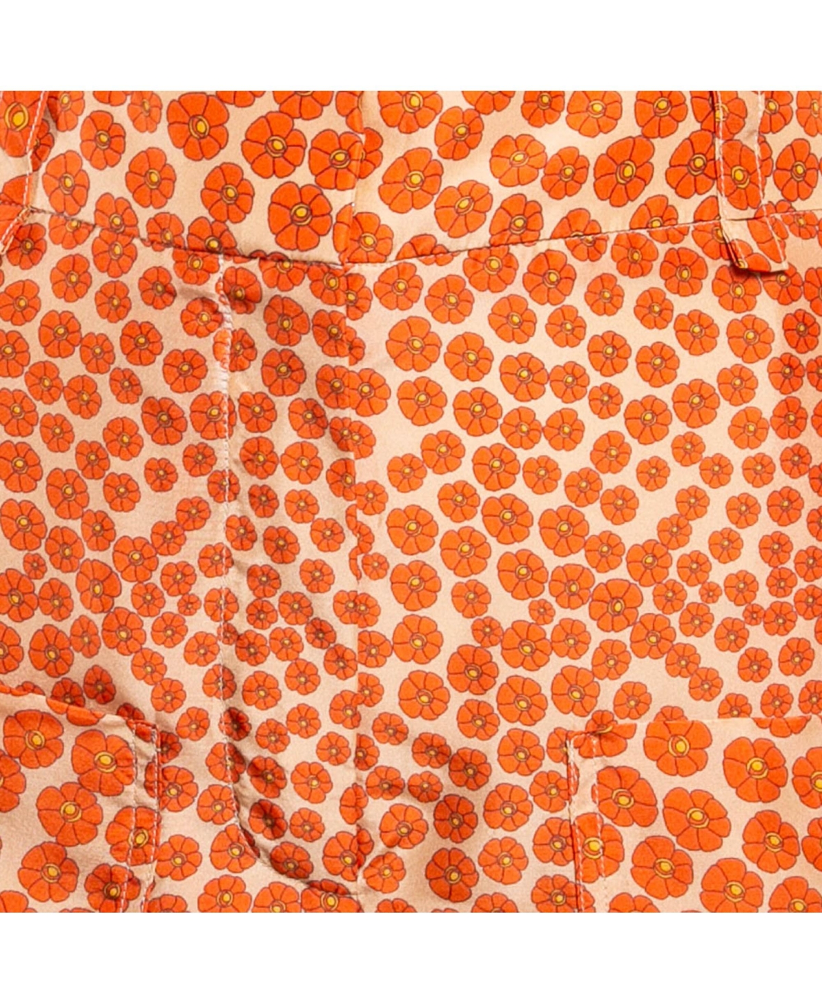 Pre-Owned Stella Mccartney Women's Orange Ditsy Floral Print Silk Trousers