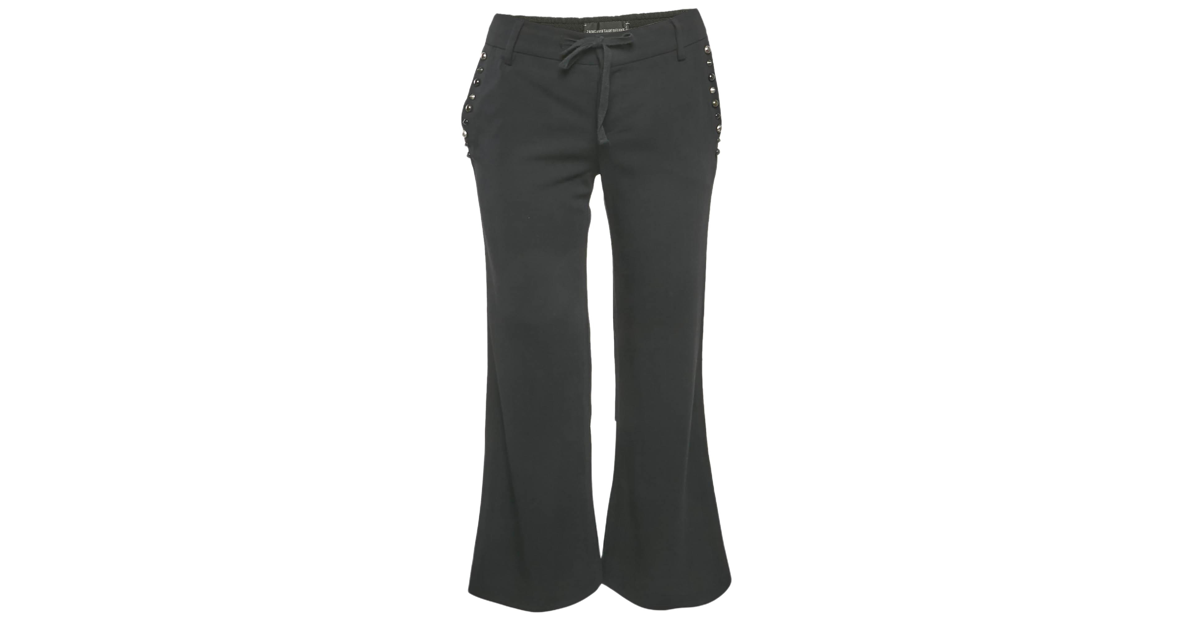 Pre-Owned Zadig & Voltaire Women's Deluxe Black Cotton Studded Pako Trousers