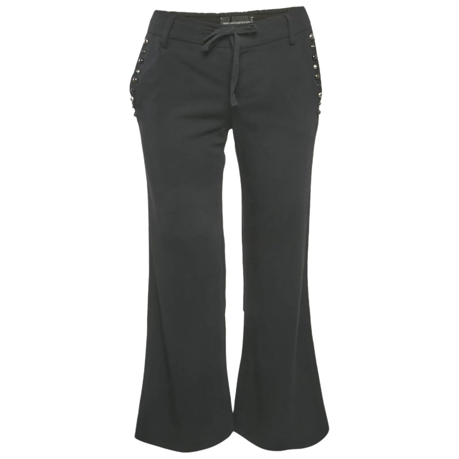 Women's Deluxe Black Cotton Studded Pako Trousers