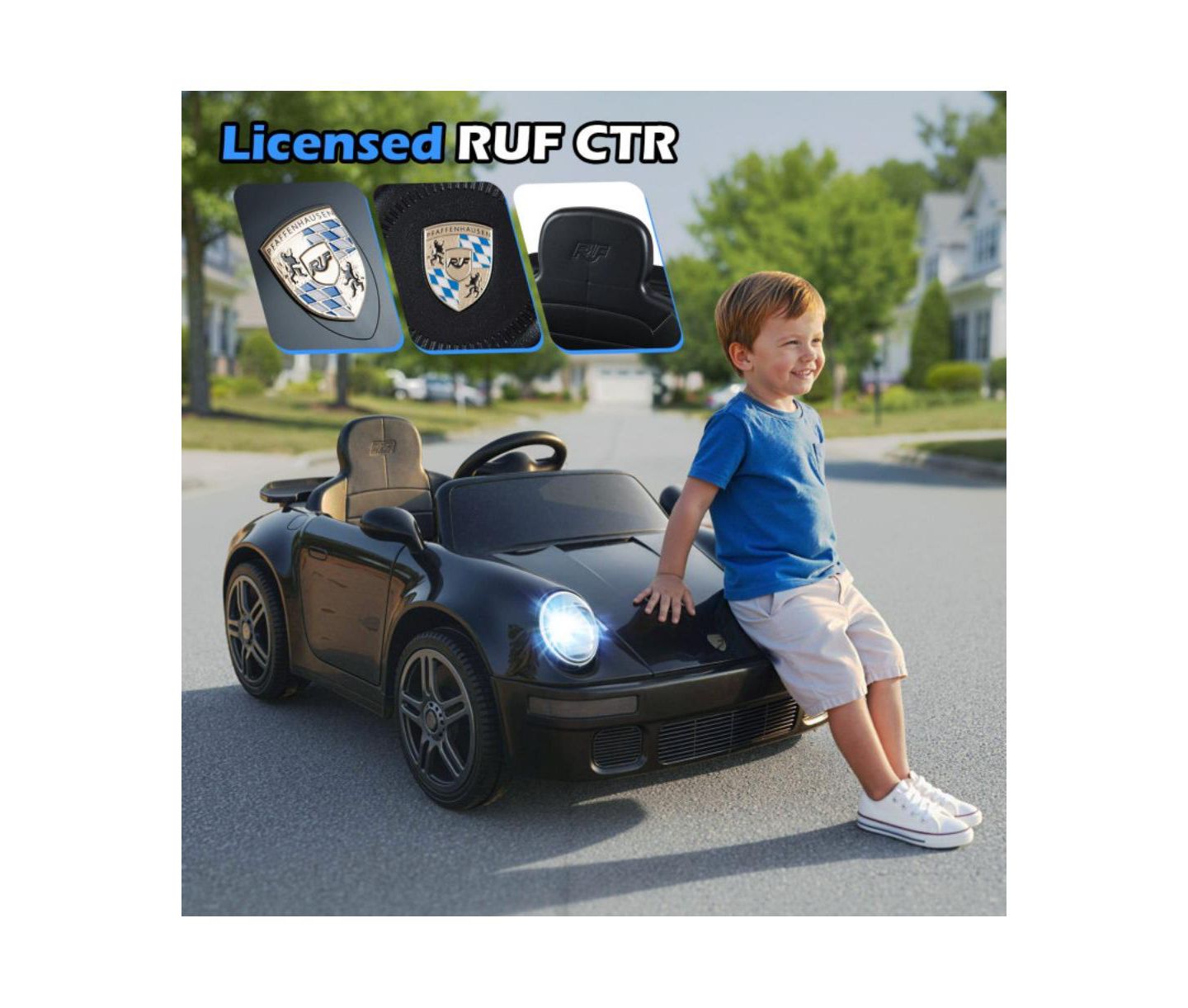 Детская игрушка HONGGE 12V Electric Ride On Car with Remote Control and Music, цвет: Чёрный — фото 11