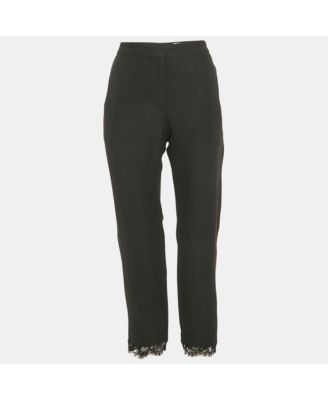 Women's Lace Trim Crepe Trousers
