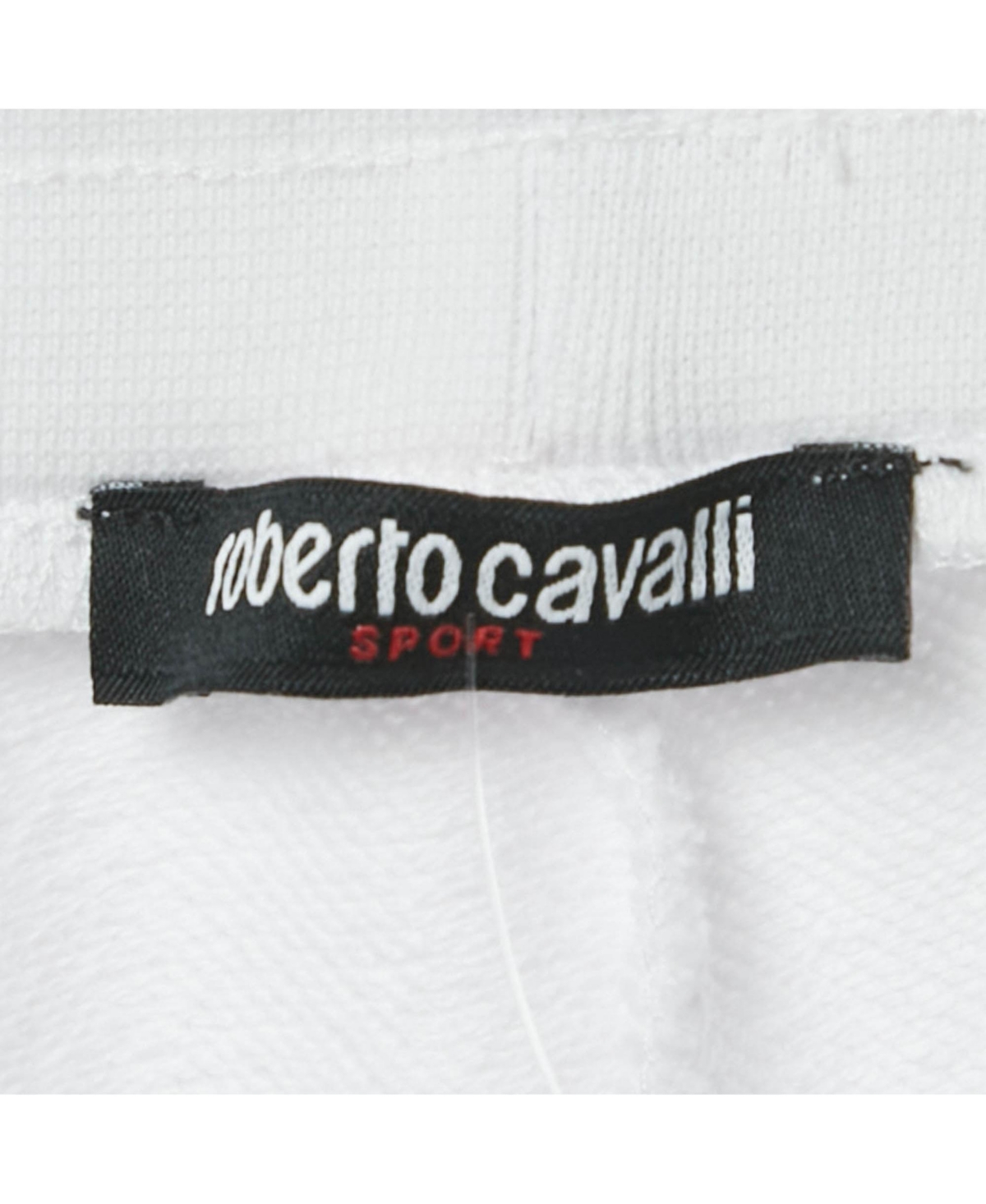 Pre-Owned Roberto Women's Cavalli Sport White Logo Print Cotton Joggers