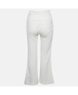 Women's White Crepe Flared Leg Pants