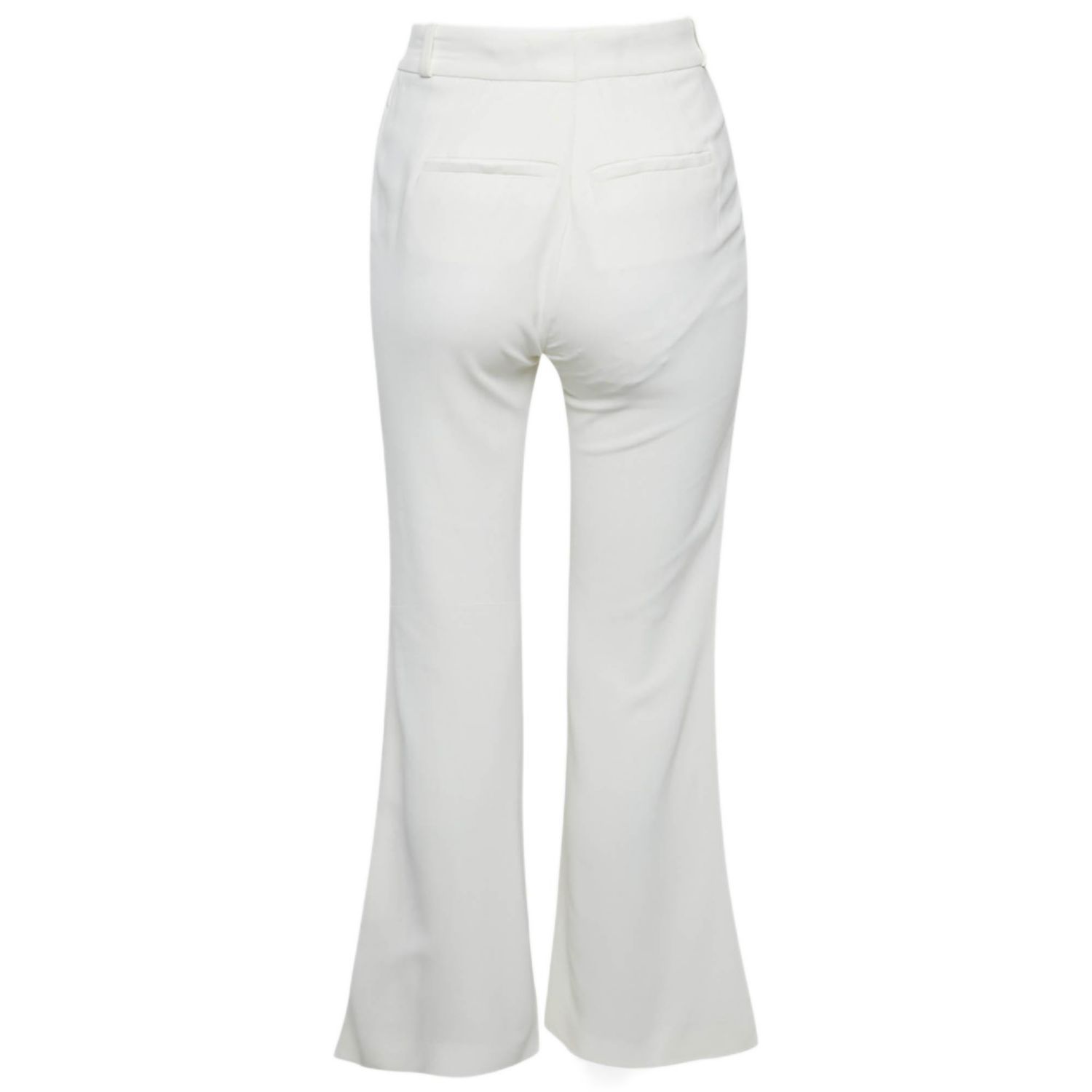 Women's White Crepe Flared Leg Pants