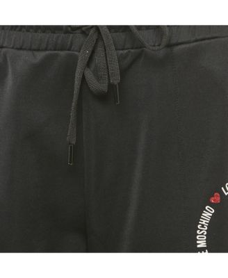 Women's Black Logo Printed Jersey Track Pants