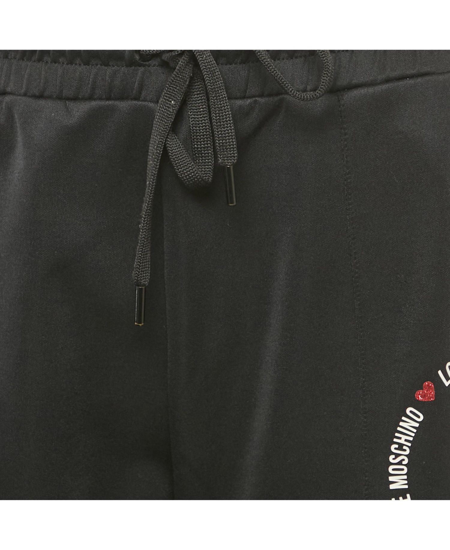 Women's Black Logo Printed Jersey Track Pants