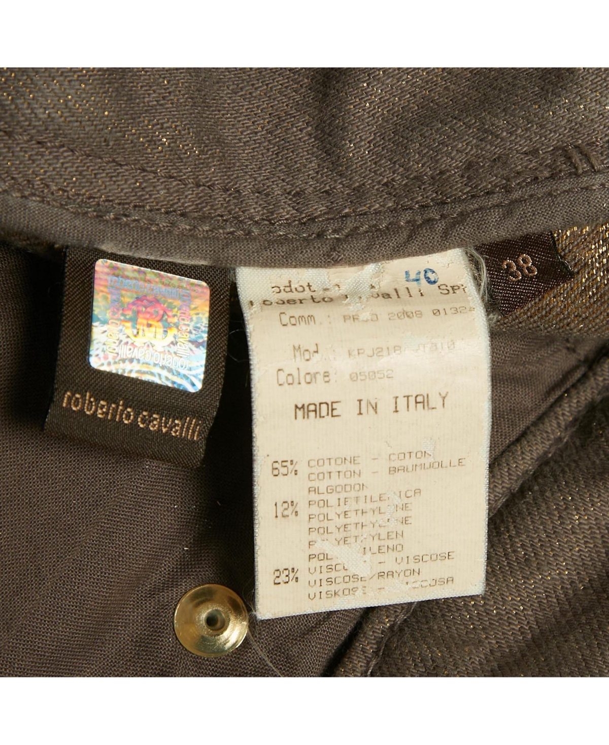 Pre-Owned Roberto Cavalli Women's Denim Distressed Straight Leg Jeans