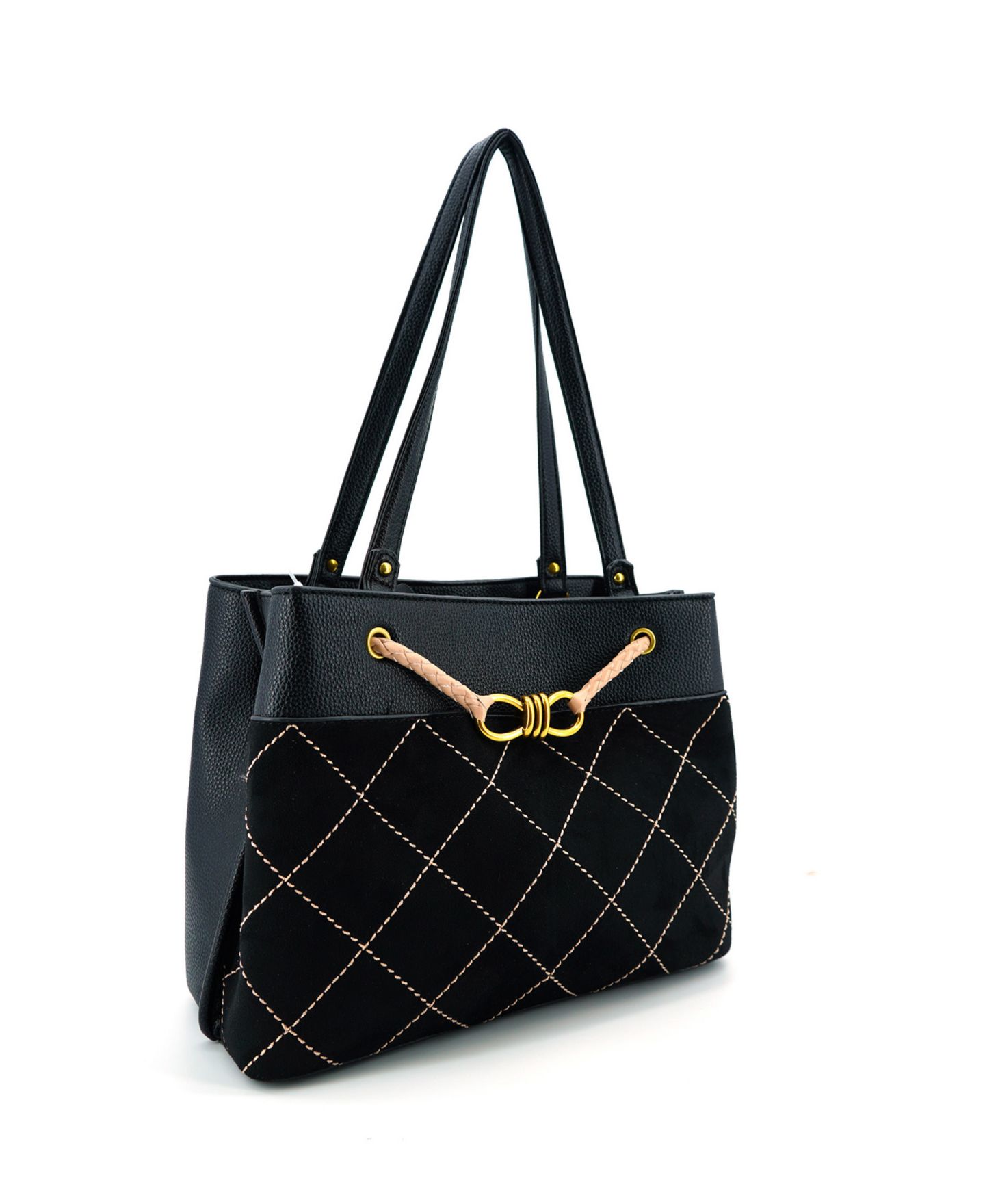 Женская сумка LIKE DREAMS Velvet Bow Knot Medium Satchel, цвет: Чёрный — фото 3