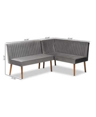 Alvis 2-Pc. Wood Mid-Century Dining Nook Banquette Set