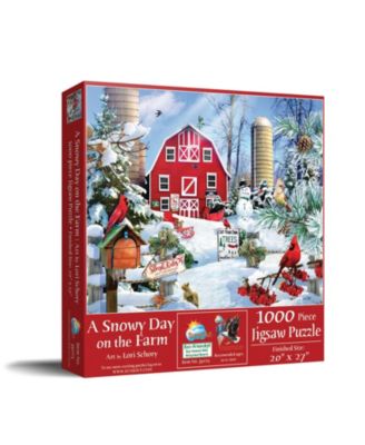 A Snowy Day on the Farm 1000 piece Jigsaw Puzzle for Adults Christmas