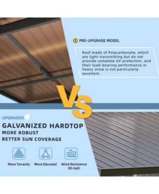 8'X8' Hardtop Gazebo Outdoor Pergola Lean to Metal Pergolas