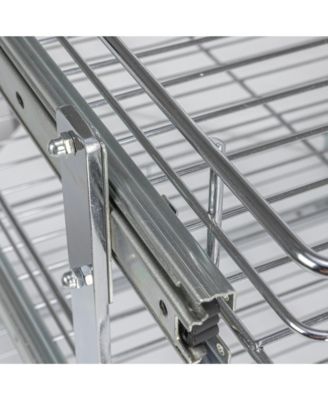 Household Essentials Glidez Multipurpose Pull-Out Storage Organizer, 3-Tier Design, Chrome