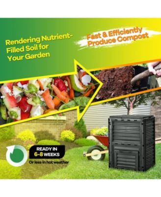 80-Gallon Outdoor Composter with Large Openable Lid and Bottom Exit Door