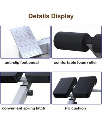 Hyperextension Bench, 4-in-1 Roman Chair for Back & Core Training, 7-Level Adjustable, Home Gym Strength Trainer