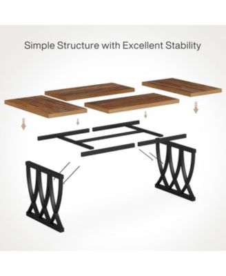 70.86-Inch Executive Desk, Large Home Office Desk Computer Desk with Thick Metal Frame