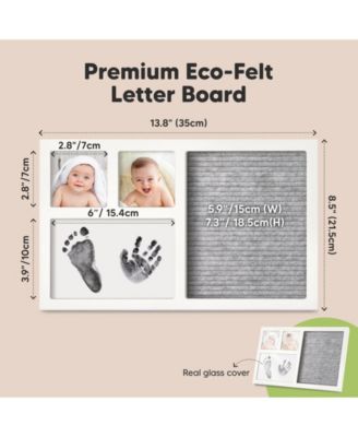 Heartfelt Inkless Baby Hand & Footprint Frame Kit with Letterboard, Dog Paw Print, Baby Shower Gifts for New-Moms