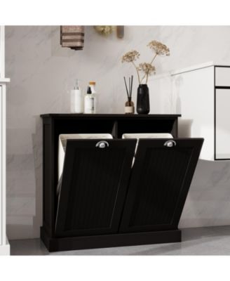 Cabinet with Two-Bin Tilt-Out Laundry Sorter Cabinet