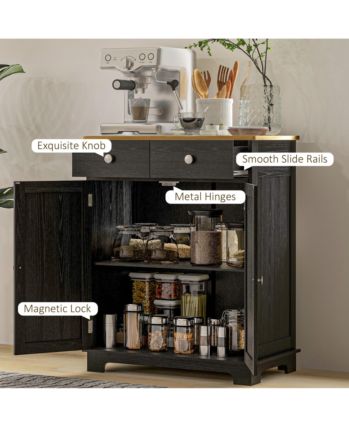 Homcom Buffet Cabinet, Bar Cabinet with 2 Drawers,