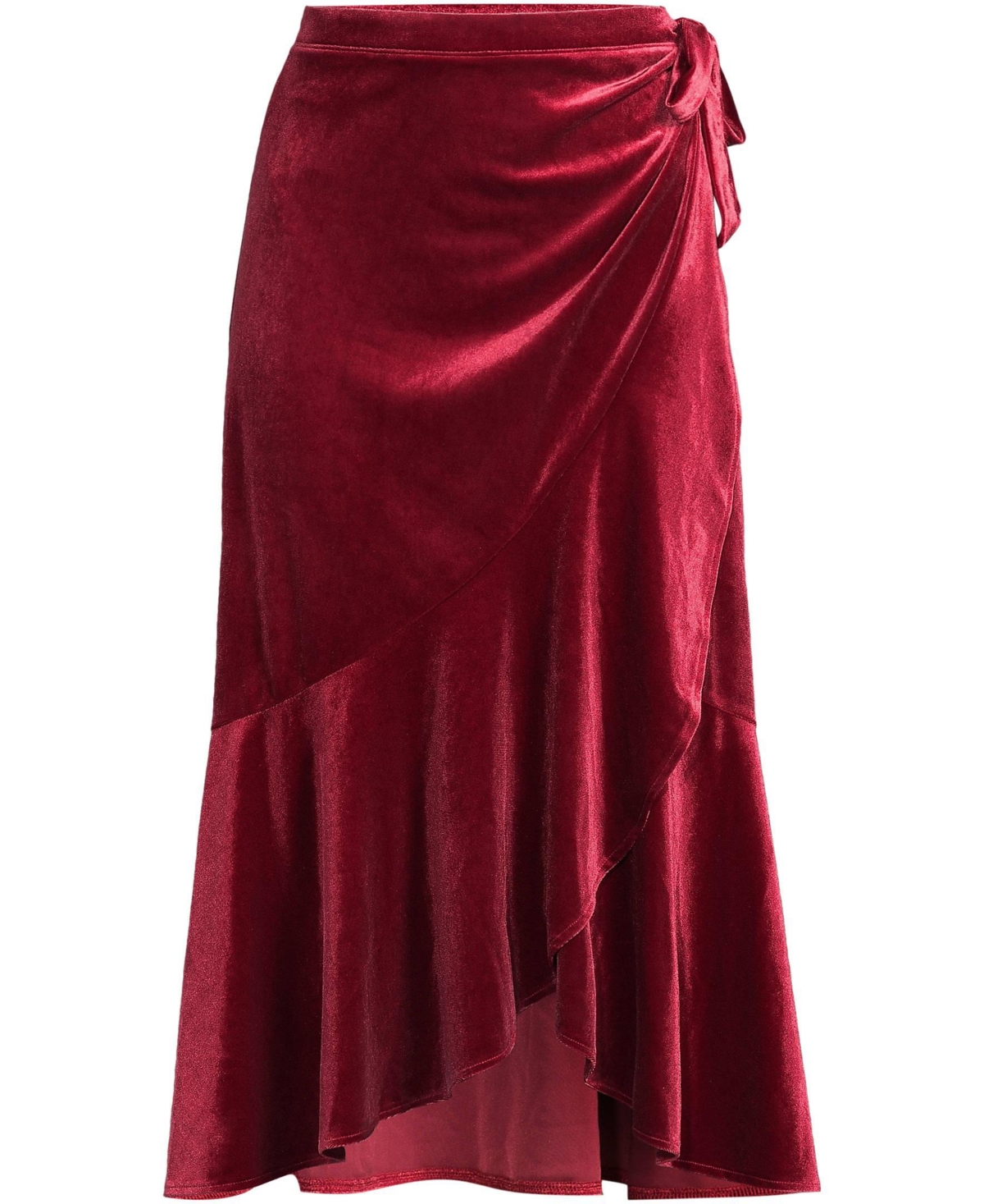 Lands' End Women's Petite Velvet Wrap Midi Skirt