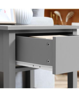 Nightsd Bedside Table End Table Organizer W/ Drawer Shelf