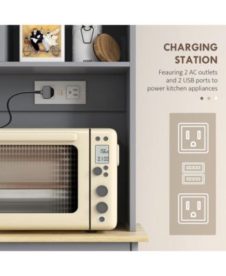 Pantry Storage Cabinet w/ Charging Station,