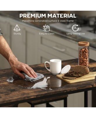 5-Piece Modern Industrial Dining Table Furniture Set w/4 Armless Chairs