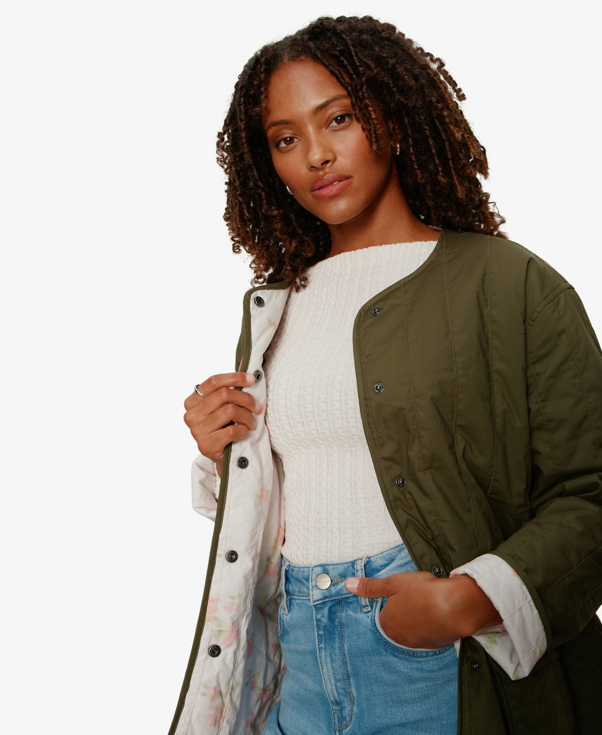 Sanctuary Women's Reversible Snap-Front Quilted Jacket