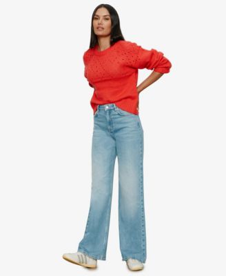 Women's Femme Crewneck Openwork Sweater