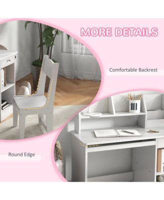 Kids Desk and Chair Set for 5-8 Year Old with Storage,