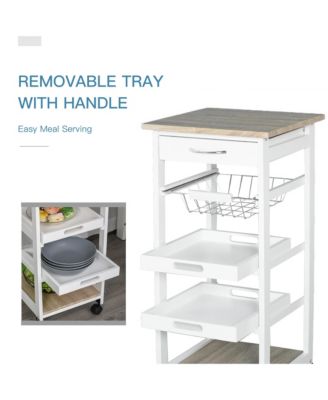 Mobile Rolling Kitchen Island Trolley Serving Cart w/ Under Drawer,