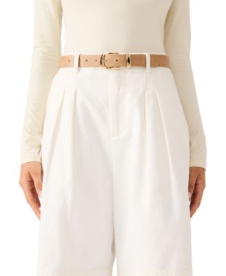 Women's Square and Wave Keeper Buckle 2-Pc Textured Belt
