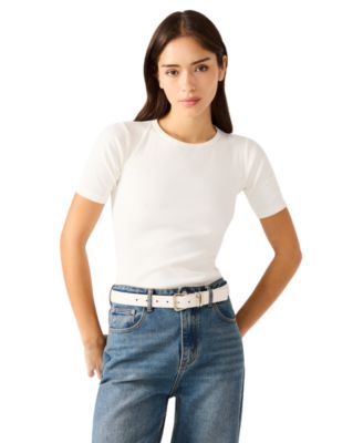 Women's Topstitched Texture Pearl 2- Pc Linked Chain Belt