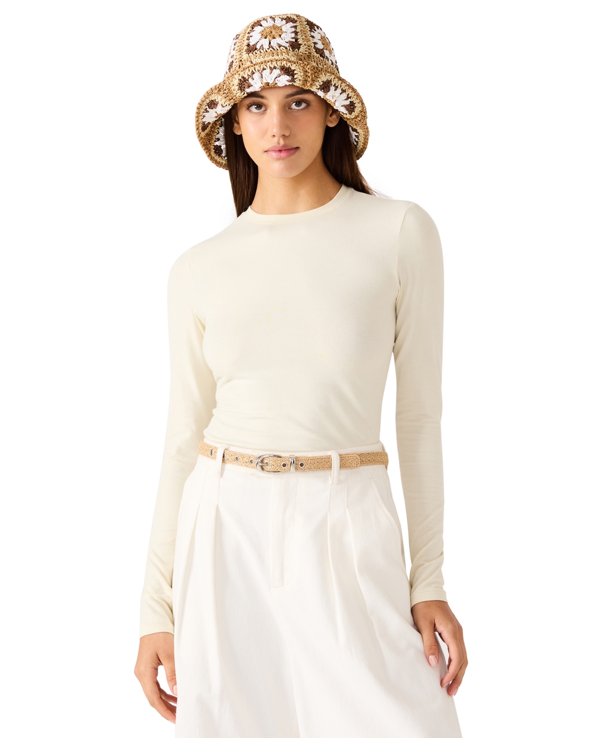 Steve Madden Women's Seasonal Straw 3- Pc Reversible Belt